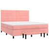 vidaXL Boxspringbett mit Matratze Rosa 180x200 cm Samt