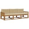 vidaXL Outdoor-Sofagarnitur mit Kissen 3 pcs Natur und Beige