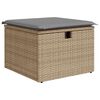 vidaXL 6-tlg. Garten-Sofagarnitur mit Kissen Beige Poly Rattan Akazie