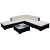 vidaXL 6-tlg. Garten-Lounge-Set mit Auflagen Poly Rattan Braun