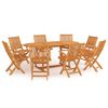 vidaXL 9-tlg. Garten-Essgruppe Massivholz Teak