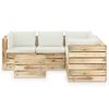 vidaXL 6-tlg. Garten-Lounge-Set mit Kissen Gr&uuml;n Impr&auml;gniertes Holz