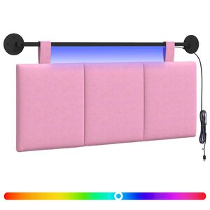vidaXL H&auml;ngendes Kopfteil Mit LED Licht Rosa Stoff