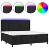 vidaXL Boxspringbett mit Matratze & LED Schwarz 200x200 cm Samt