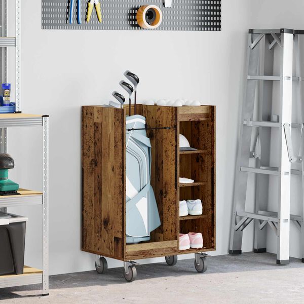 vidaXL Golf Schrank Mit Rad Uni Altholz 65 x 45 x 98 cm
