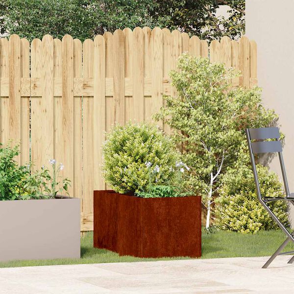 vidaXL Pflanzk&uuml;bel Rostig 40x80x40 cm Wetterfester Stahl