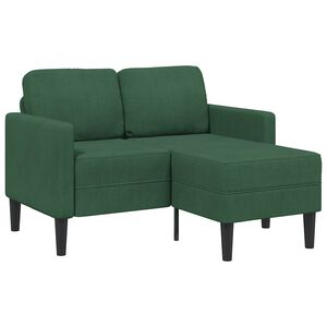 vidaXL 2er-Sofa mit Chaiselongue L-Form Dunkelgr&uuml;n 125 cm Leinen