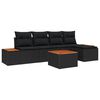 vidaXL Gartensofa-set mit Kissen mit Speicher 6 pcs Schwarz Polyrattan