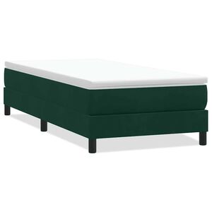vidaXL Boxspringbett ohne Matratze Dunkelgr&uuml;n 100x210 cm Samt