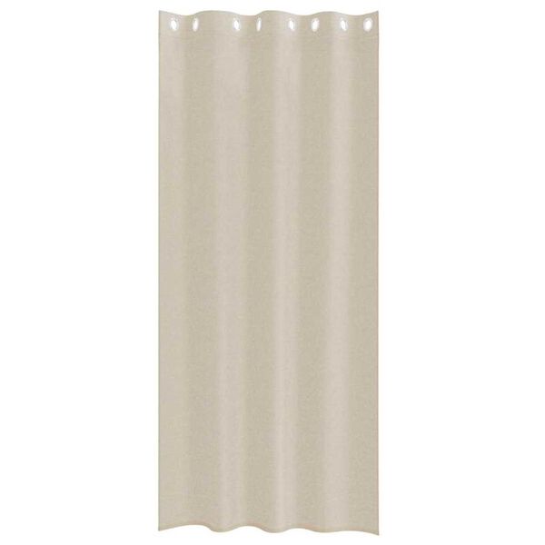 vidaXL Voile-Vorhang mit Vorh&auml;ngen 2 pcs Sand 245 x 140 cm Polyester