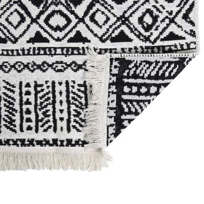vidaXL Teppich Schwarz und Weiß 160x230 cm Baumwolle