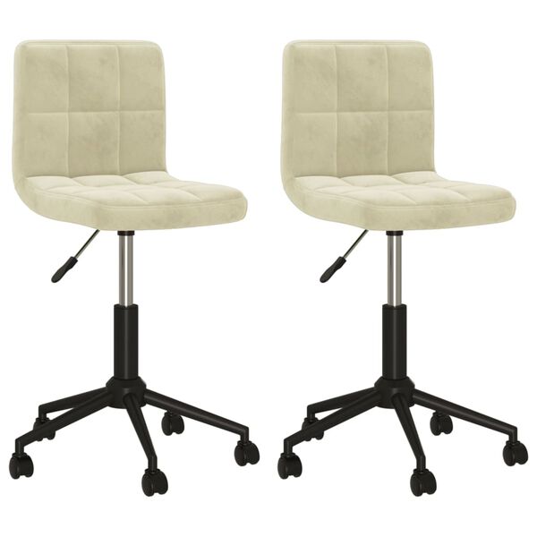 vidaXL Esszimmerst&uuml;hle 2 Stk. Drehbar Creme Samt