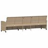 vidaXL Gartensofa 5-Sitzer mit Kissen Beige Poly Rattan