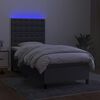 vidaXL Boxspringbett mit Matratze & LED Dunkelgrau 100x200 cm Stoff