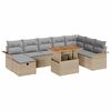 vidaXL Gartensofa-set 9 stk. Beige Poly-Rattan