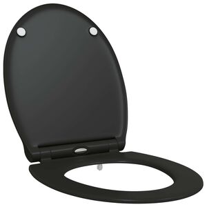 vidaXL Toilettensitz Schwarz 45,5 x 37,5 x 3,8 cm Duroplast