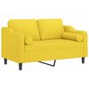 vidaXL 2-Sitzer-Sofa mit Zierkissen Hellgelb 120 cm Stoff