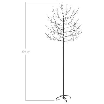 vidaXL Weihnachtsbaum 220 LEDs Warmweißes Licht Kirschblüten 220 cm