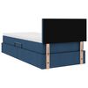 vidaXL Bett mit Stauraum und LED mit Matratze Blau 90 x 200 cm Stoff