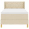 vidaXL Boxspringbett mit Matratze mit Kopfteil Creme 200 x 90 cm Stoff