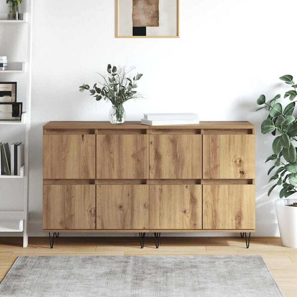 vidaXL Sideboards 2 pcs Artisan-Eiche 120 x 35 x 70 cm Holzwerkstoff