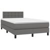 vidaXL Boxspringbett mit Matratze Grau 120x200 cm Kunstleder