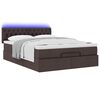 vidaXL Ottomanische Bett mit Matratze & LEDs Dunkelbraun 140x190 cm