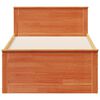 vidaXL Massivholzbett ohne Matratze mit Kopfteil Wachsbraun 90x190 cm