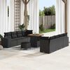 vidaXL Gartensofa-set mit Kissen 11 pcs Schwarz Poly-Rattan