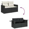 vidaXL Gartensofa-set mit Kissen 9 pcs Schwarz und Creme Poly-Rattan