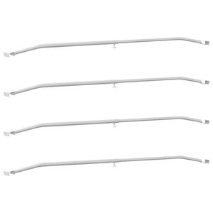 vidaXL geeignet f&uuml;r flache Planenhalterung 4 pcs Silber 100-145 cm