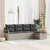 vidaXL Sofa Set mit Kissen mit Speicher Hellgrau Poly-Rattan