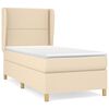 vidaXL Boxspringbett mit Matratze Creme 90x190 cm Stoff