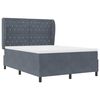 vidaXL Boxspringbett mit Matratze Dunkelgrau 200 x 160 cm Polyester