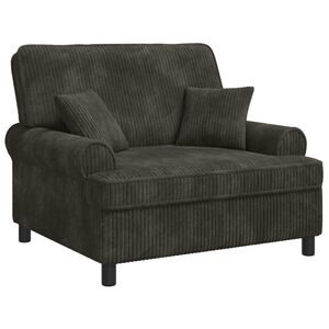 vidaXL XXL-Sessel mit Kissen Dunkelbraun 1,5 Linien Stoff