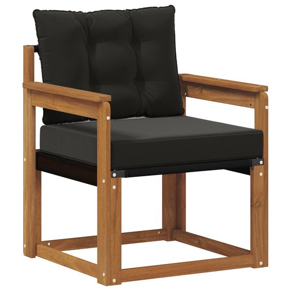 vidaXL 2 St&uuml;ck Outdoor-Sofagarnitur Massives Akazienholz und Textilene