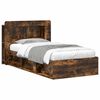 vidaXL Bettgestell mit Stauraum Ger&auml;ucherte Eiche 75 x 190 cm