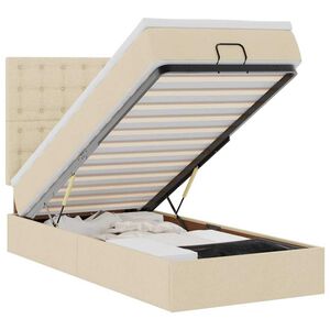 vidaXL Ottoman-Bett mit Matratze Creme 80x200 cm Stoff