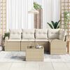 vidaXL Gartensofa-set mit Kissen 6 pcs Beige und Wei&szlig; Poly-Rattan