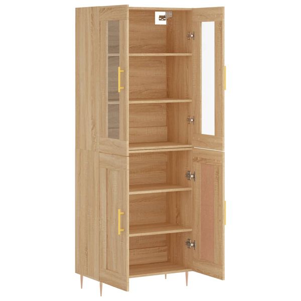 vidaXL Highboard Sonoma-Eiche 69,5x34x180 cm Holzwerkstoff