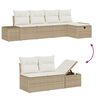 vidaXL Sofa Set mit Kissen 6 pcs Poly-Rattan