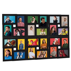 vidaXL Collage Bilderrahmen f&uuml;r 24x(10x15 cm) Fotos Schwarz MDF