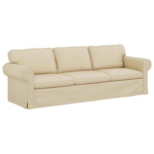vidaXL Sofa Creme Gesamtabmessungen: 245 x 82 x 80 cm (B x T x H) Samt