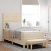 vidaXL Boxspringbett mit Matratze mit Kopfteil Creme 90 x 190 cm Stoff