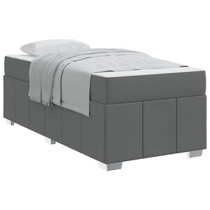 vidaXL Bettrahmen mit Matratze Dunkelgrau 80 x 200 cm Stoff