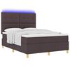 vidaXL Boxspringbett mit Matratze Dunkelbraun 140 x 190 cm Stoff