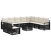 vidaXL Gartensofa-set 11 Stk. Schwarz Poly-Rattan