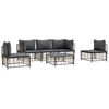 vidaXL 6-tlg. Garten-Lounge-Set mit Kissen Anthrazit Poly Rattan