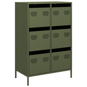 vidaXL Highboard Olivgr&uuml;n 68x39x101,5 cm Stahl