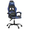 vidaXL Gaming-Stuhl Drehbar Schwarz und Blau Kunstleder